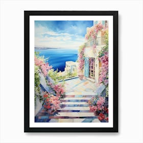 Horizon Haven: Mediterranean Hotel Terrace Print Art Print