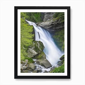 Trümmelbach Falls, Switzerland Realistic Photograph (5) Art Print