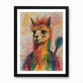 Rainbow Llama 3 Art Print