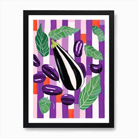 Eggplant Summer Illustration 4 Art Print