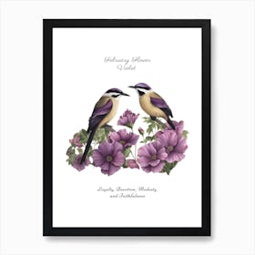 February Birth Month  Flowers Violet Art Print