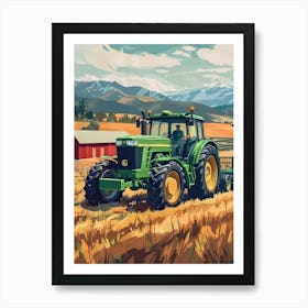 Farm Tractor In The Field Art Print