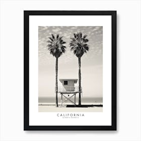 Poster Of California, Black And White Analogue Photograph 3 Art Print