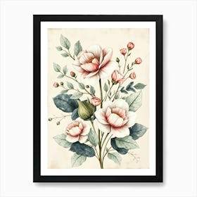 Peony Flowers Art Print