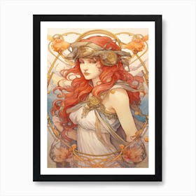 Athena Art Nouveau 3 Art Print
