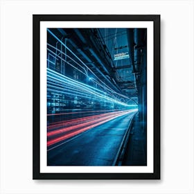 A Dynamic Scene Encapsulating The Essence Of Cybersecurity And Telecommunications Featuring A High (5) Art Print