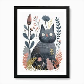 Nebelung Cat Clipart Illustration 4 Art Print