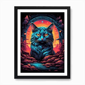 Psychedelic Cat 7 Art Print