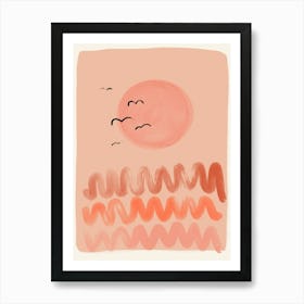 Peachy Sunset Art Print