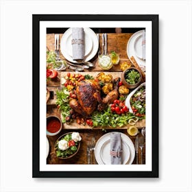 Crisp Were Dinner Focused Banner Featuring The Epicures Heavenly Harvest Spread An Overhead Shot (1) Art Print