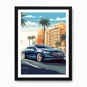 A Buick Regal In French Riviera Car Illustration 2 Art Print