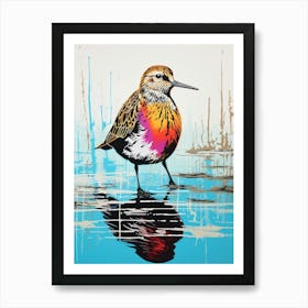 Andy Warhol Style Bird Dunlin 3 Art Print