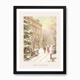 Vintage Winter Poster London United Kingdom 2 Art Print