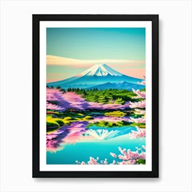 Mt Fuji Cherry Blossoms Mount Fuji Japan 6 Art Print