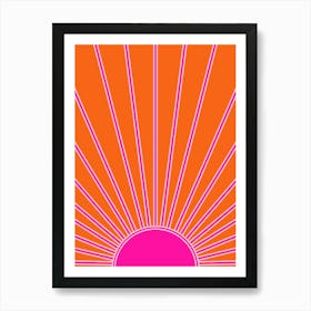 Sunshine Orange And Hot Pink Art Print