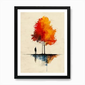 Tree And A Man Art Print