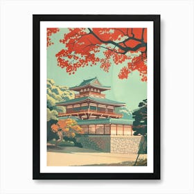 Kamakura S Tsurugaoka Hachimangu Shrine Japan Mid Century Modern 3 Art Print