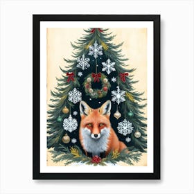 William Morris Christmas Fox 8 Póster