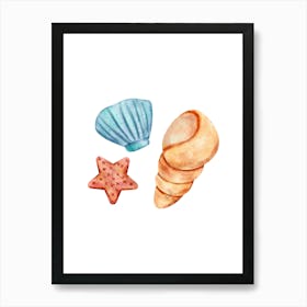 Colored seashells. Seashells. Summer.4 Art Print