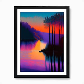 The Plitvice Lakes National Park Sunset  Art Print