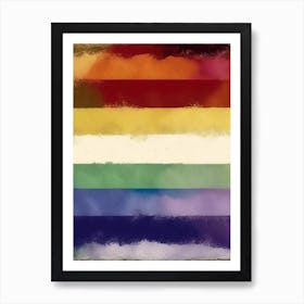 Rainbow Flag 1, Symbol Abstract Painting Art Print