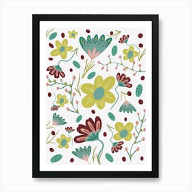 Botanical,into the garden,summer,floral,flowers,nature Art Print