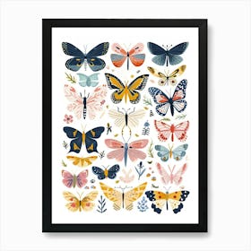 Colourful Insect Illustration Butterfly 22 Art Print