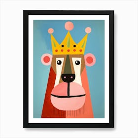 Little Baboon 3 Wearing A Crown Art Print