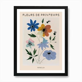 Spring Floral French Poster  Nigella 2 Art Print