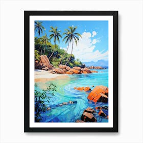 A Painting Of Anse Source Dargent, Seychelles 2 Art Print