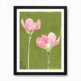 Pink & Green Cyclamen 2 Art Print