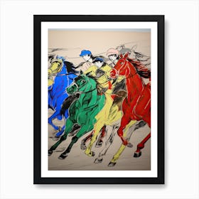 Horse Racing Pop Art 1 Art Print