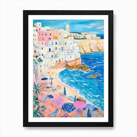 Polignano A Mare, Puglia   Italy Beach Club Lido Watercolour 4 Art Print