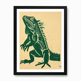 Iguana Bold Block 6 Art Print