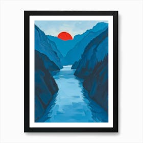 Sunset Over The River 6 Art Print