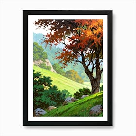 Autumn Tree In The Forest Art Print