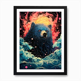 Bear In The Ocean Art Print