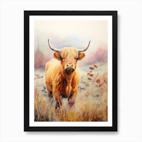 Warm Tones Highland Cow 4 Art Print