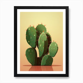 Prickly Pear Cactus Illustration 8 Art Print