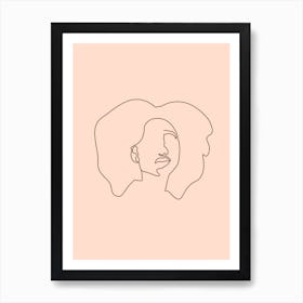 In Expectation Minimal Line Portrait Art Print