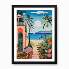 Half Moon Bay, Antigua, Matisse And Rousseau Style 4 Art Print