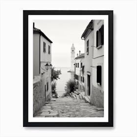 Rovinj, Croatia, Black And White Old Photo 1 Art Print