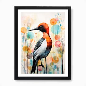 Bird Painting Collage Canvasback 3 Art Print