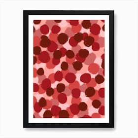 Polka Dots Browns and Reds Art Print