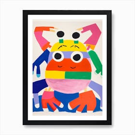 Colourful Kids Animal Art Crab 4 Art Print