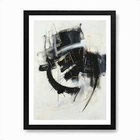 Abstract Black And White Painting 20 Art Print