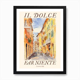 Il Dolce Far Niente Livorno, Italy Watercolour Streets 3 Poster Art Print