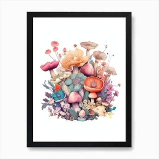 Emotional Support Mushroom Fairies , an art print by Jules - INPRNT