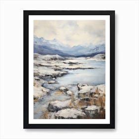 Vintage Winter Painting Patagonia Argentina 1 Art Print