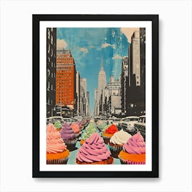 Kitsch New York Cupcake Collage 3 Art Print